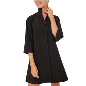 Tuckernuck Black Asymmetrical Shift Dress with Stand Collar NWT